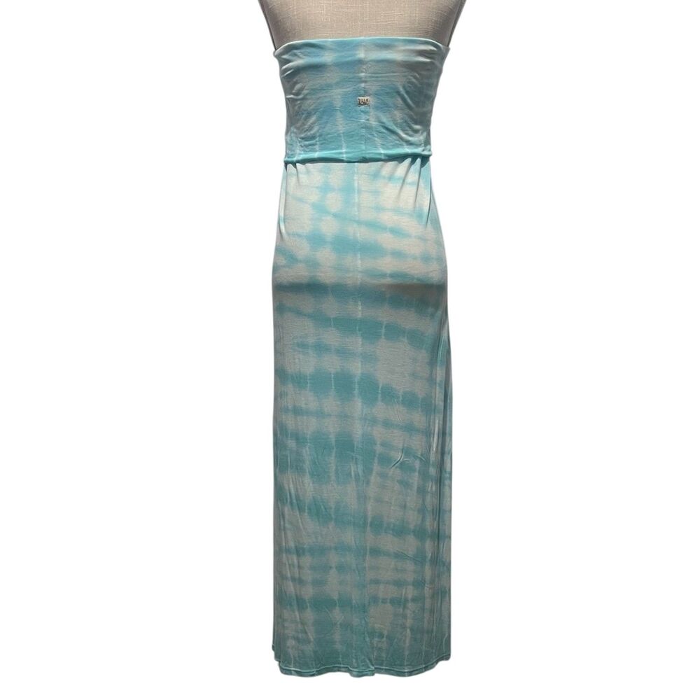 Billabong Blue Tie Dye Maxi Skirt Strapless Dress Convertible Boho Large - Picture 4 of 7